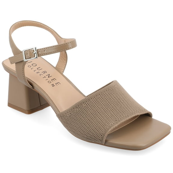 Journee Womens Evylinn Knit Block Heel Dress Sandals, Widths Available