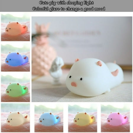 

Yohome Cute 7-color silicone LED night light for bedroom with cartoon sleeping