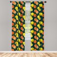 thumbnail image 4 of Ambesonne Fruit Window Curtains, Hand Drawn Oranges and Lemons, Each 28" W x 95" L, Dark Teal Multicolor, 4 of 4