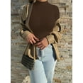 thumbnail image 6 of MOYIKO Mock Turtle Neck Long Sleeve Bodysuit Fitted Womens Tops,Size Small, 6 of 9
