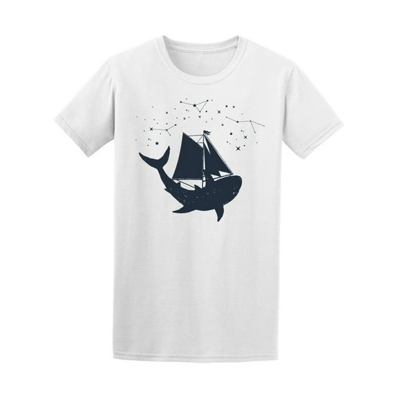 Shark, Ship And Sea Galaxy T-Shirt Men -Image by Shutterstock, Male Medium