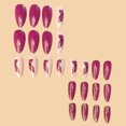 thumbnail image 3 of HLONK 24Pcs Gel Press on Nails  Gel French Long Fake Nails  Press on Tips With Glue  Rhinstone with Butterfly  NO.13, 3 of 8