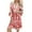Red, variant on Herrnalise Women's V-Neck Lace Patchwork Printed Dress S-2XL