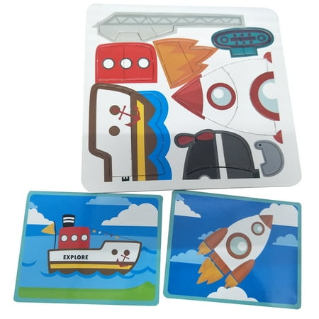 magnet educational traffic collage toys cartoon gift card