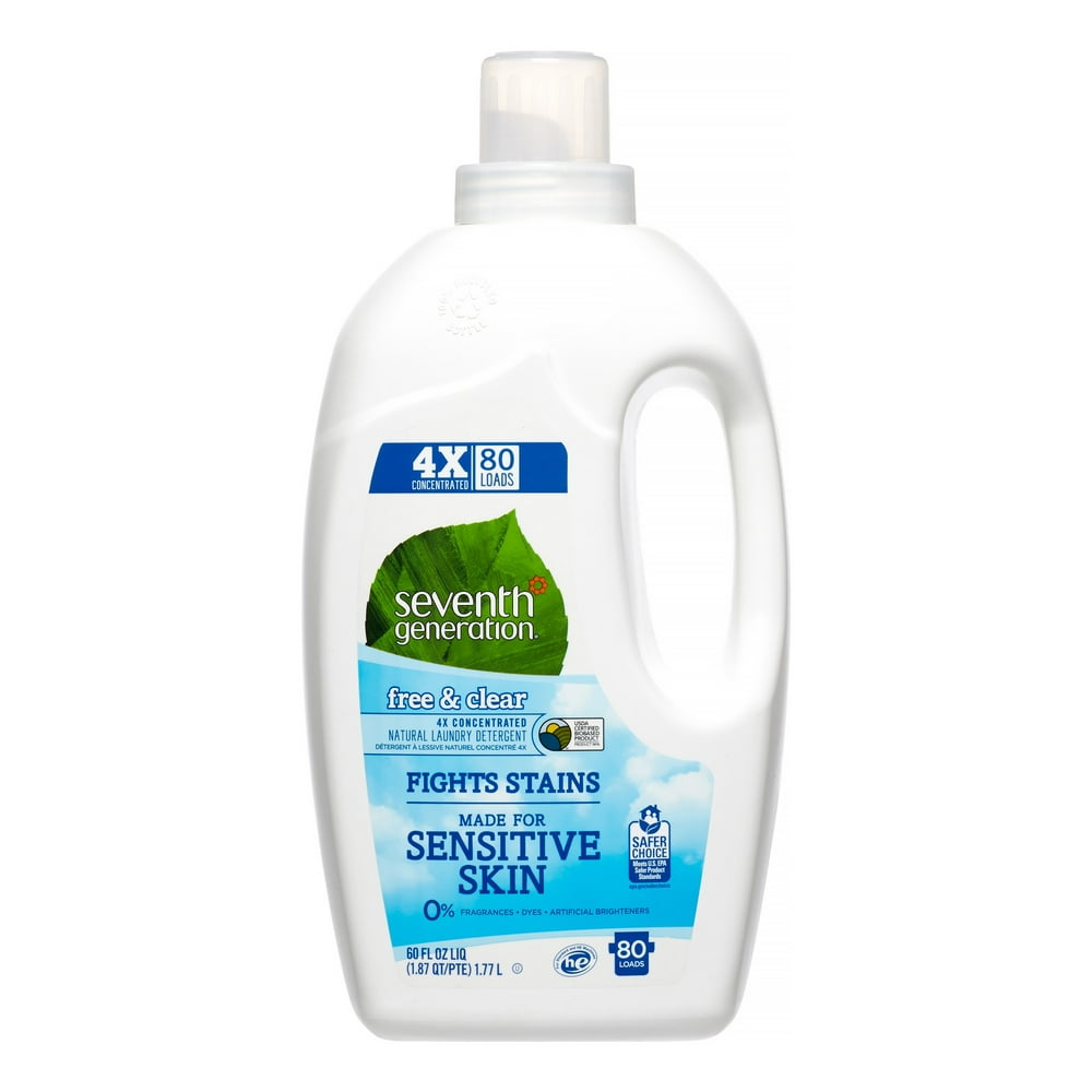 Seventh Generation Liquid Laundry 4X Concentrate, Free & Clear, 60 Fl