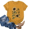 thumbnail image 5 of vigerkar Women's Comfy Sunflower Graphic T Shirt Summer Top Casual Plus Size Tee Gold, XL, 5 of 6