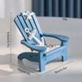thumbnail image 3 of Sinkoo 4 Pcs Wooden Handmade Mini Beach Chair Ornament Decorations for Bedroom, Office, Nautical Ocean Home Decor, Article Home, Coastal Beach Decor (blue), 3 of 7