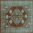 thumbnail image 1 of Ahgly Company Indoor Square Oriental Light Blue Industrial Area Rugs, 5' Square, 1 of 4