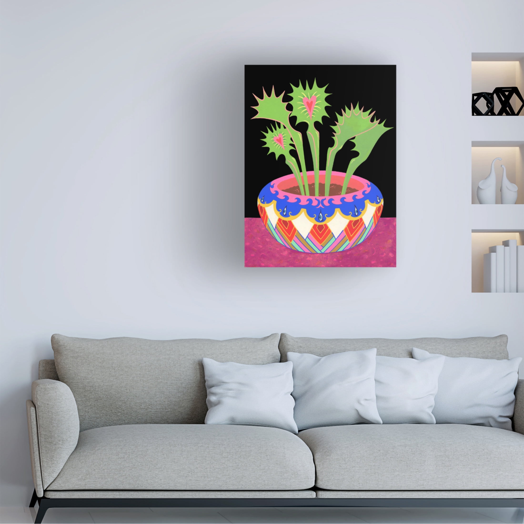 Tsz Kam 'Flytraps in a pot, 2021' Canvas Art - 18 x 24 Inches