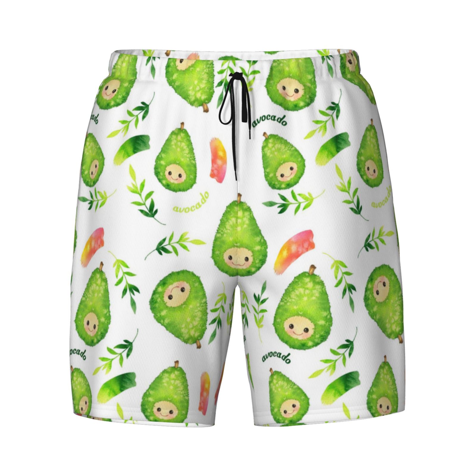 Fotbe Kawaii Avocado Men’s Swim Trunks Quick Dry Swim Shorts Board 