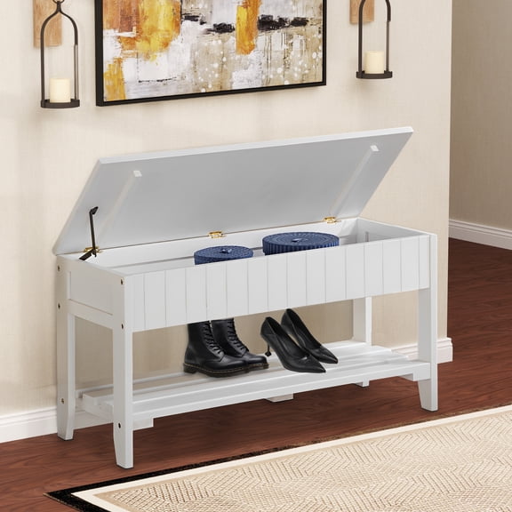 Aukfa Upholstered Storage Bench with 3 Drawers, Flip-Open Storage Box for Entryway, Hallway, Mudroom, Espresso
