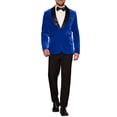 thumbnail image 2 of BLAZER DE HOMBRE CON SOLAPA CHIC INSPIRADA, TUXEDO DE VELVET CON UN BOTÓN, AJUSTE SLIM PARA BODA, CHAQUETA MARINO AZUL, 2 of 4