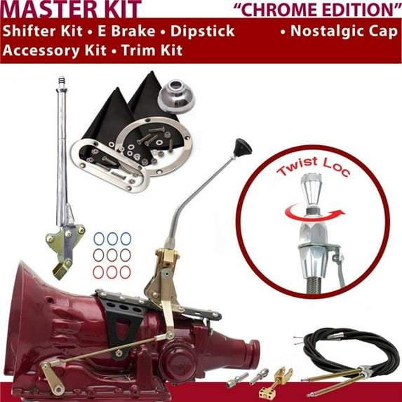 American Shifter 4L60 Shifter Kit 10 in. E Brake Cable Trim Kit Dipstick for D777B