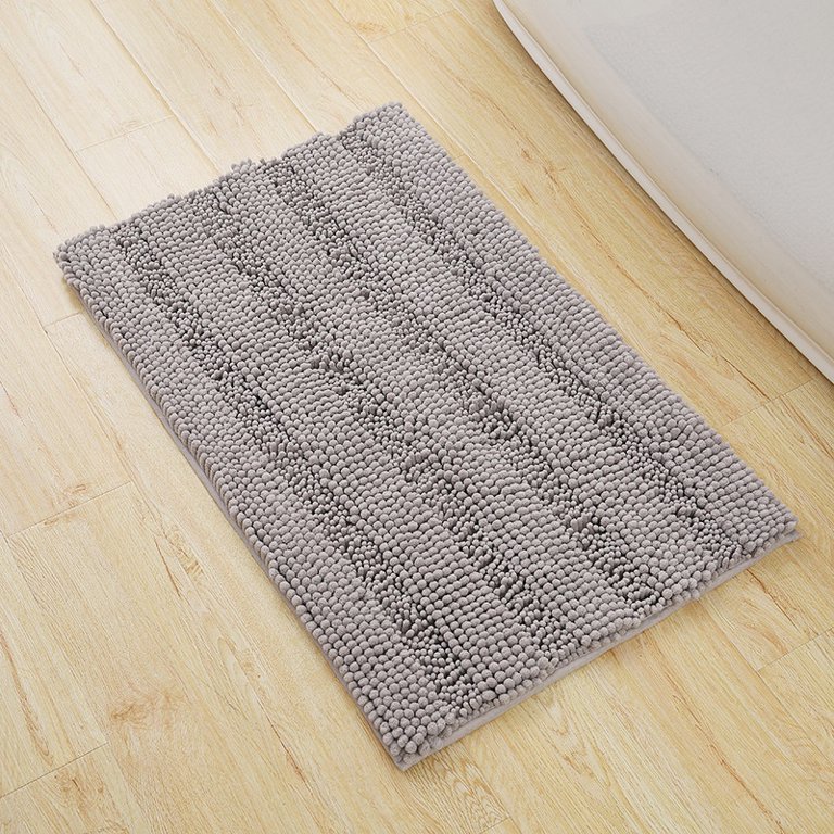 Bathroom Rugs Slip-Resistant Extra Absorbent Soft and Fluffy Thick Striped Bath  Mat Non Slip Microfiber Shag Floor Mat Dry Fast Waterproof Bath Mat (1  Piece, Se…