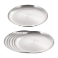 thumbnail image 4 of 6 platos de acero inoxidable para cena, platos de cocina redondos, reutilizables, para exteriores, de acero inoxidable S, 4 of 9