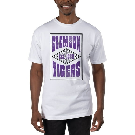 Men's Uscape Apparel White Clemson Tigers T-Shirt
