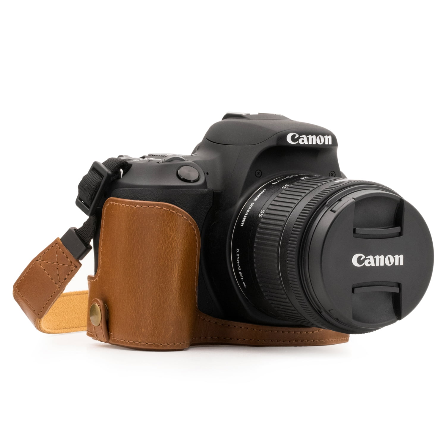MegaGear MG1308 Ever Ready Leather Camera Half Case compatible with Canon EOS Rebel SL3, Kiss