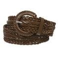 thumbnail image 2 of Women's 2" Wide Braided Woven Round Leather Belt, 2 of 3