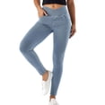 thumbnail image 3 of Babcutegg Women’s High-Waisted Stretch Skinny Yoga Jeans Distressed Denim Ankle Pants and Full-Length Slim-Fit Cotton Blend Trousers Light Blue Size S, 3 of 7
