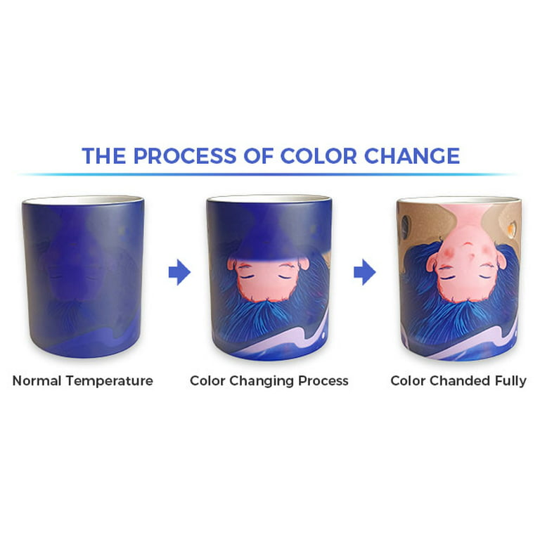 US STOCK 36pcs 11OZ Blue Glossy Color Changing Mugs, Blank Sublimation  Magic Cup