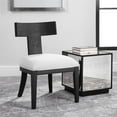 thumbnail image 2 of Bowery Hill 18" Modern Wood/Fabric Armless Chair in Charcoal Black/White, 2 of 7