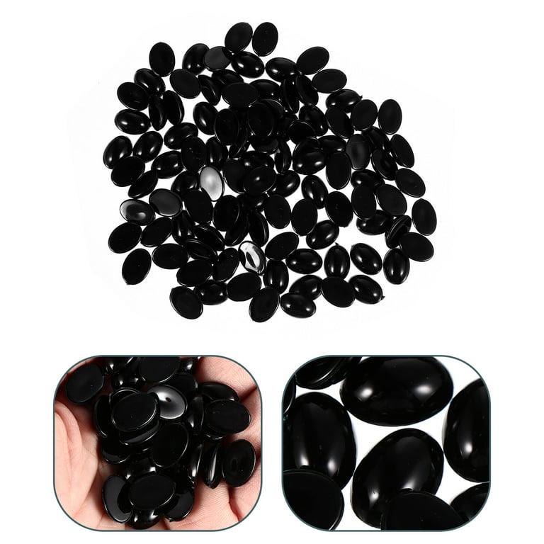 Oval Safety Noses Buttons Eyes 6 Pieces (Black, 30mm)