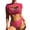 Hot Pink, variant on Tankini Swimsuits for Women Bikini Split Print 3 Pcs Net Red Sun Screen Binding Swim Sets