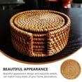 thumbnail image 6 of unbranded 4 PCS Cup Mat Pot Coasters Table Pad Cup Pad 16x16cm Brown, 6 of 8