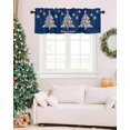 thumbnail image 6 of Star Xmas Tree Christmas Kitchen Curtain Valance, Window Curtain Valance Rod Pocket, 1 Panel Valances Window Treatment for Living Room Bedroom Bathroom Cafe Xmas Decor (54x18 Merry Christmas Blue), 6 of 6