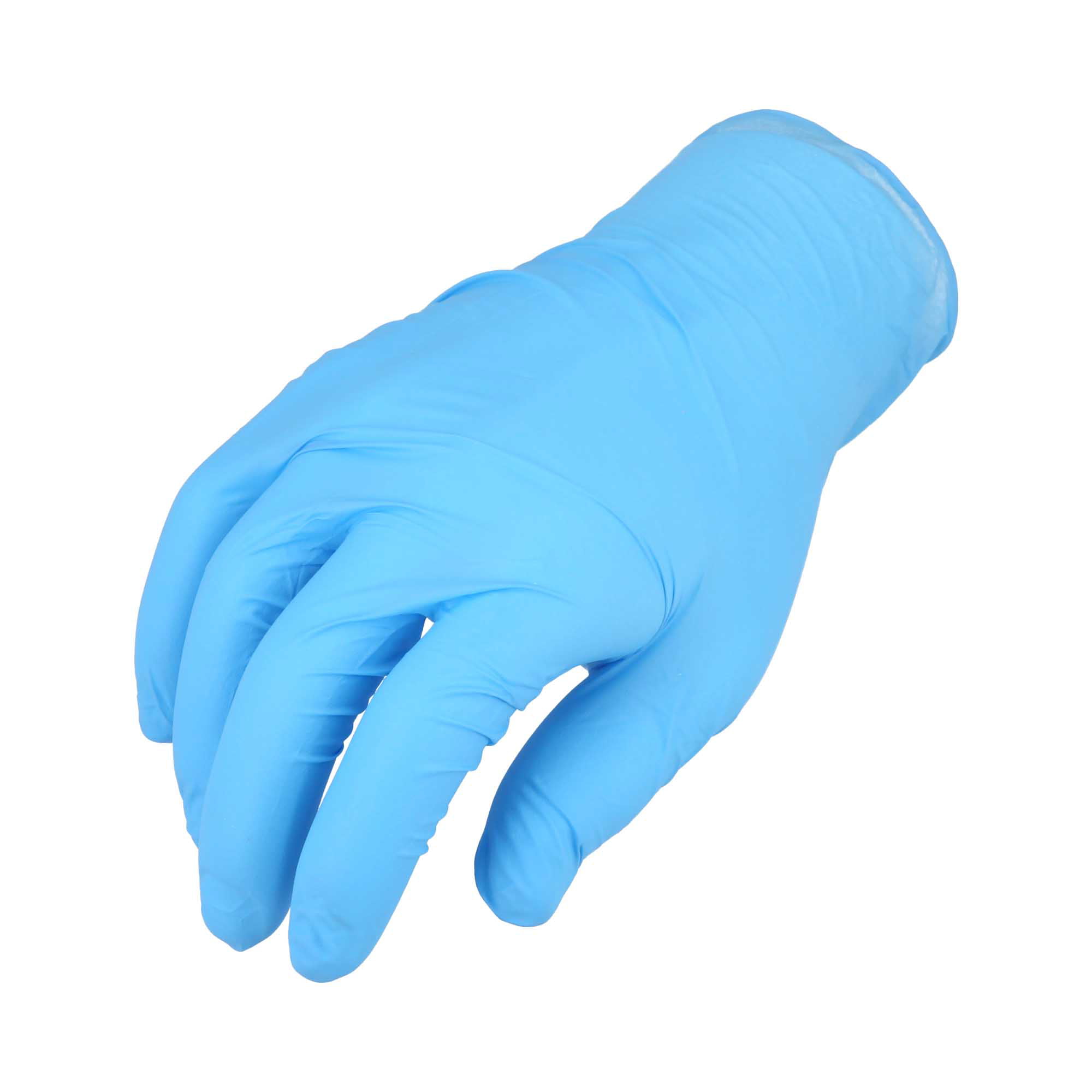 6 MIL THICK HEAVY DUTY 1000 LIGHTLY POWDERED Textured Nitrile Glove Blue Durable