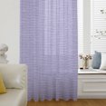 thumbnail image 4 of Purple Solid Color Sheer Curtains 108" Extra Long, Abstract Woven Texture Vintage Minimalist Light Filering Curtains, Privacy Drapes Simi Floor to Veiling Curtain for Living Room Window Treatment, 4 of 9