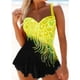 thumbnail image 3 of Women Plus Size One-Piece Swimsuit with Rhinestones Ruffle Bathing Suit Padded Push Up Swimwear, 3 of 5