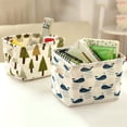 thumbnail image 5 of Mini Canvas Storage Bins - Collapsible Canvas Shelf Basket, Home Organizer Box with Handles for Bathroom Office Cosmetic Diaper Bathroom Towel Clothes Jewelry kitchen Storage Cubes, 5 of 6