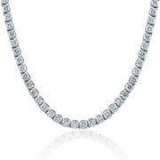 Pompeii3 Huge 23 Ct Diamond Tennis Necklace 14K White Gold 18"