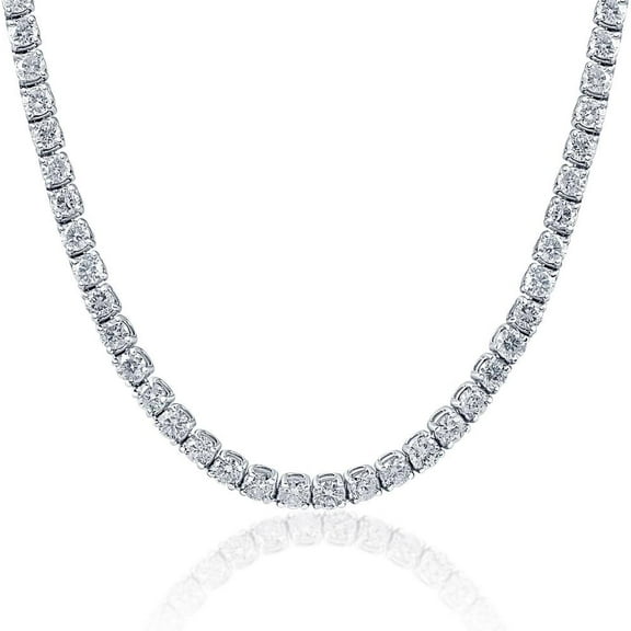 Pompeii Huge 23 Ct Diamond Tennis Necklace 14K White Gold 18" (J-K,I1-2)