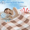 thumbnail image 3 of Brown Checkered Cooling Blanket, Lightweight Breathable Summer Throw Blanket with Double Sided Cold Effect, Farmhouse Buffalo Plaid Picnic Beach Blankets Bed Sheet for Hot Sleepers 40"x60", 3 of 8