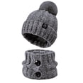 thumbnail image 4 of Adult Warm Hat Bib Two Piece Set Knitted Woolen Ear Protector for Outdoor Riding Winter Accessories, 4 of 4