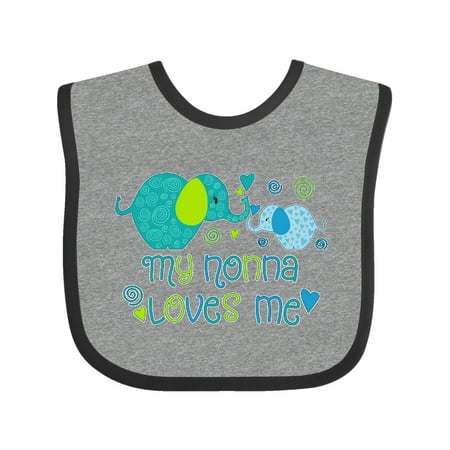 

Inktastic My Nonna Loves Me- cute elephants Gift Baby Boy or Baby Girl Bib