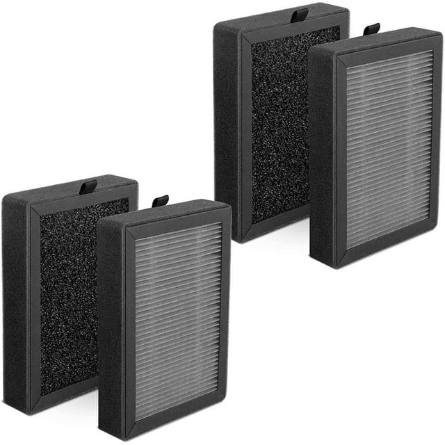 GFDYREE LV-H128 Replacement Filter Compatible with LEVOIT LV-H128 / PUURVSAS (HM669A) / ROVACS (RV60), H13 3-in1 True Hepa Filter with Pre-Filter, 4Pack