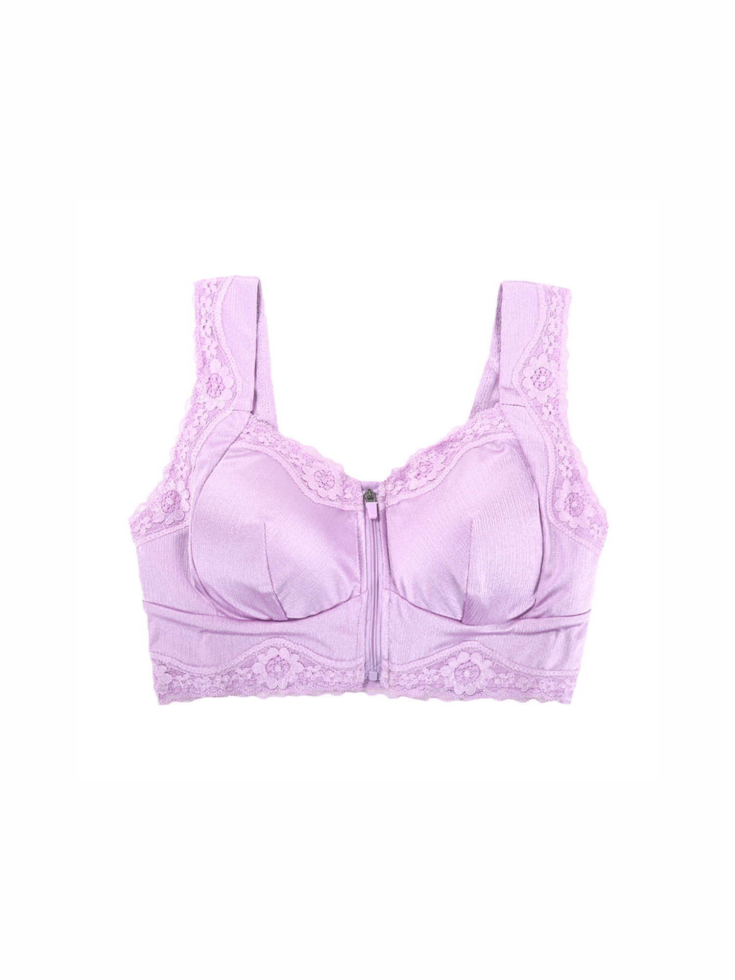zip front lace bra