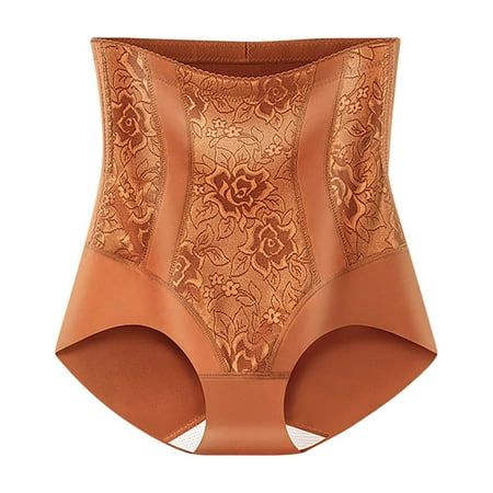 Tao Tao Women Shapewear Panties High Waisted Hip Lifting Seamless Body Shaping Pants Double Support  Women s Cool Comfort Underwear  Full Coverage Brief Panty Orange 2XL