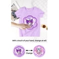 thumbnail image 5 of Girls Flip Sequin Short Sleeve T-Shirt, Reversible Sparkly Cartoon Graphic Crew Neck Cotton Tee, Summer Casual Tops for Little & Big Girls, 5 of 11