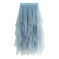 thumbnail image 4 of EDFBUYKRS Female Skirts Maxi Skirt Petite Length Fall Women's Irregular Mesh Half Skirt Women's Medium Length Skirt High Waisted Versatile Skirt, 4 of 4
