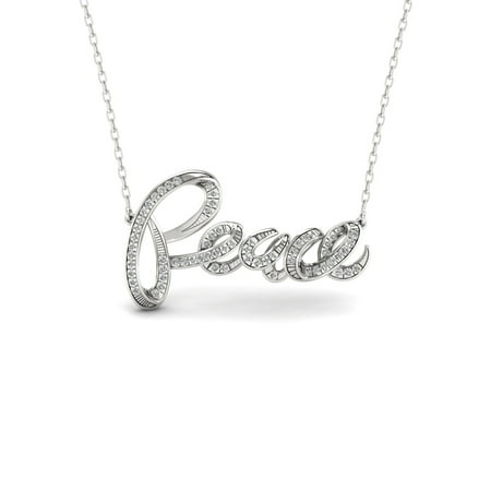 Diamond Peace Pendant - 1/6Ct TDW Diamond S925 Sterling Silver Peace Necklace