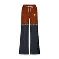 thumbnail image 5 of Dagegui Cotton Linen Pants for Men Western Casual Elastic Waist Straight Leg Pant with Drawstring Big and Tall Pocket Beach Trousers Navy XL, 5 of 5