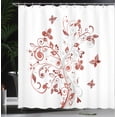 thumbnail image 3 of Ambesonne Floral Shower Curtain, Tree Swirly Branches Flowers, 69"Wx75"L, Pale Maroon, 3 of 4
