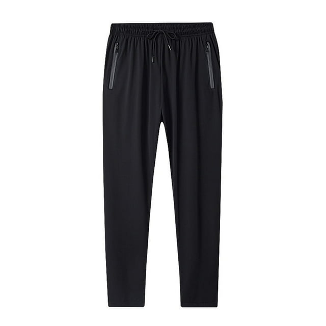 Men's Nylon Solid Training Pants - Loose Fit Ninth Length Leggings - Fitness/Running/All Seasons