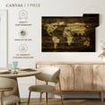 thumbnail image 5 of Elephant Stock Dark Wood World Map Wall Art - Horizontal Canvas Wall Art - Living Room Wall Decor - Map Canvas - Brown And Black Decor - 12" x 8", 5 of 8