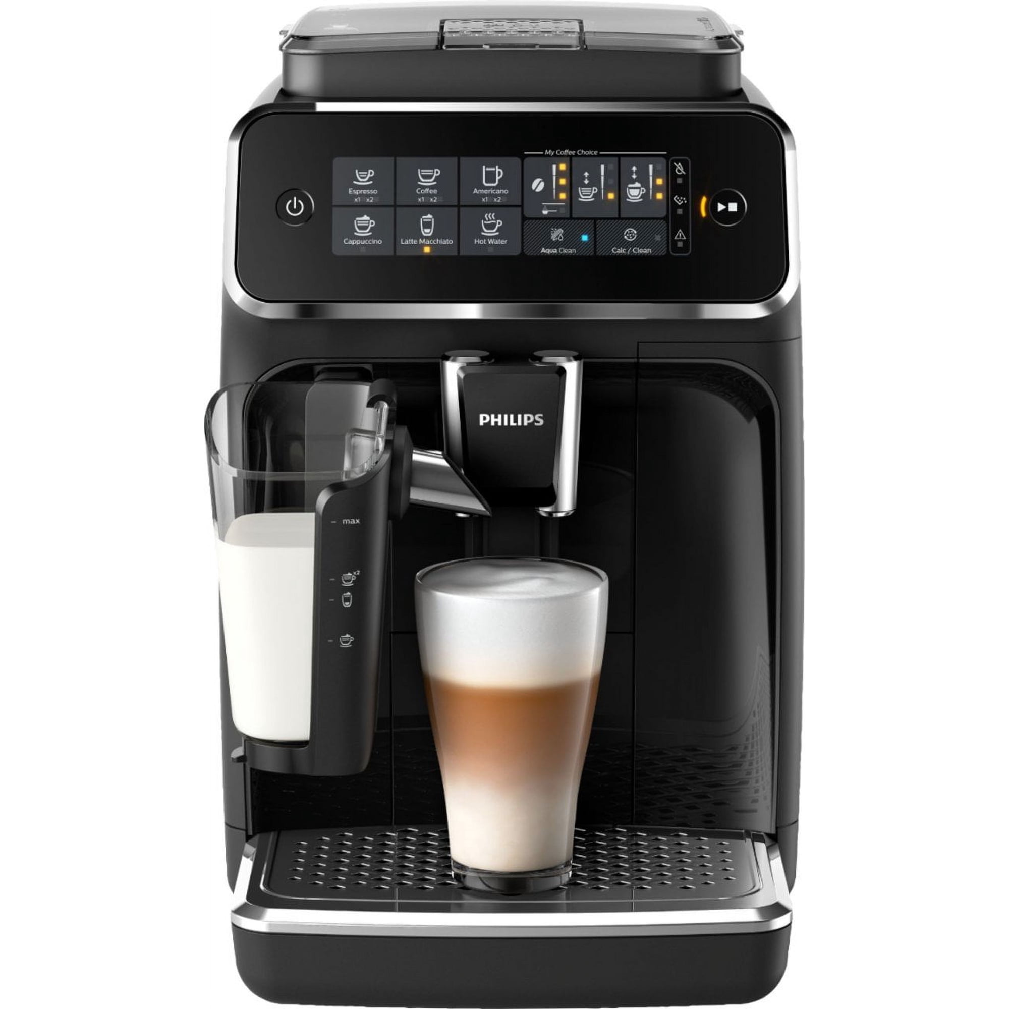 Philips 3200 LatteGo Super-Automatic Espresso Machine, Black, 15 bar