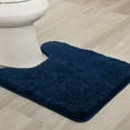 thumbnail image 5 of 24 x 20 Non Slip U-Shaped Bathroom Rugs Soft Toilet Bath-Mat for Bathroom Machine Washable Bath Mats Water Absorbent Bathroom Mats with Fluffy Microfiber Navy Blue, 5 of 6